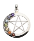 Preview: Pentagramm Chakra Anhänger mit 7 Edelsteinen 925 Sterling Silber